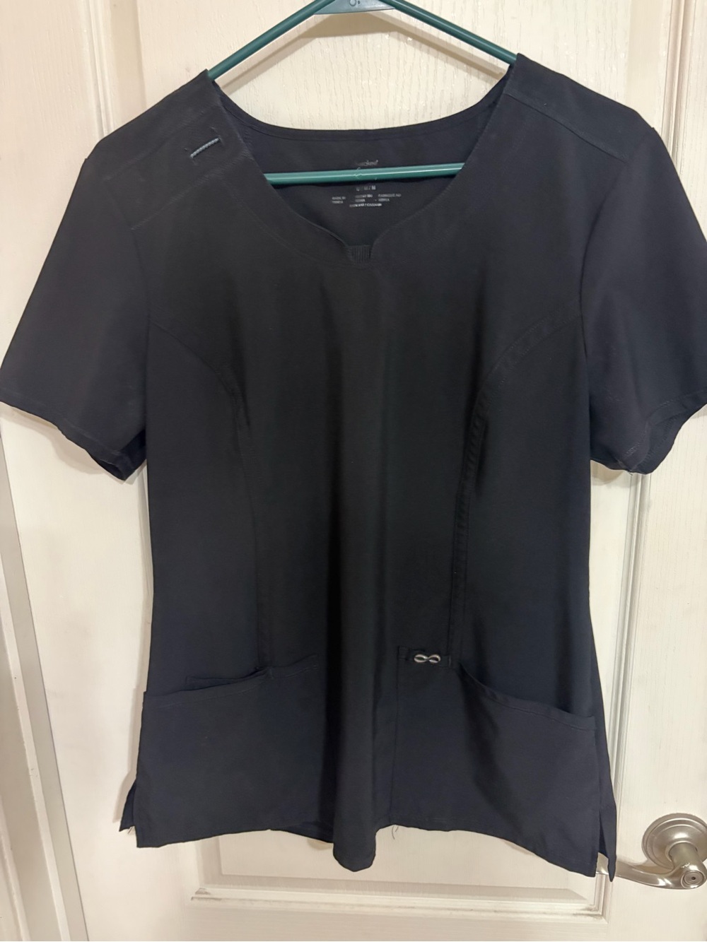Cherokee Infinity Scrubs Top and Joggers Set Black- medium and medium tall
